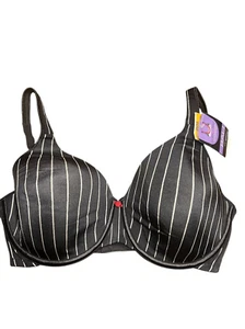 Bali Women’s Black & White Striped One Smooth U Underwire Bra Size 36DD - Picture 1 of 3