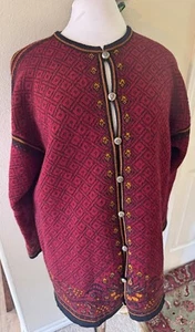 DALE OF NORWAY WOOL SWEATER DALE CASUAL SIZE XL SILVER BUTTONS EXCELLENT COND - Picture 1 of 9