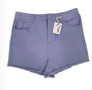 Jessica Simpson Thistle Down Infinite High Waist Stretch Denim Shorts Frayed 32 - Picture 1 of 12