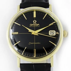 Orologio Omega Seamaster automatico data quadrante nero capelli incrociati 34 mm tappo oro C. 1961 - Foto 1 di 20