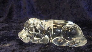 CLEAR PUPPY DOG PAPERWEIGHT ~ 4.25”w x 2”h ~ VGC ~ - Picture 1 of 2