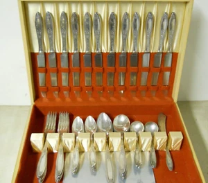 S. ROCKFORD S. Co. 1929 CLAYBORNE 64 PC Silverplate Flatware Set w/ Chest RARE - Picture 1 of 9