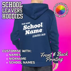 CUSTOM Leavers 2025 Hoodie Primary School Hoodie College University Hood Unisex - Picture 1 of 18