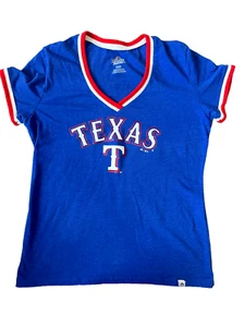 Texas Rangers Shirt Damen Large Blau Kurzarm Tshirt MLB Baseball Majestic - Bild 1 von 6