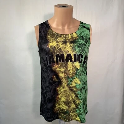 Jamaica Mens Medium Tank Top New With Tags Tye Dye Look - Image 1 of 4