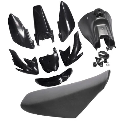 Guardabarros y tanque de combustible de plástico negro y asiento para Honda CRF70 CRF70F Taotao DB17 125c Foto 1 de 4
