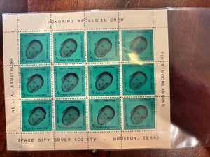 Apollo 11 NEIL A. ARMSTRONG Mini-Sheet SCCS Space City Cover Society MNH !! - Picture 1 of 1