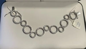 New With Tag- Lia Sophia Crystal Circle Link Bracelet - Picture 1 of 4