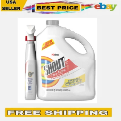 Shout Triple Acting Laundry Stain Remover 128 fl oz Refill 22 fl oz Trigger - Image 1 of 4
