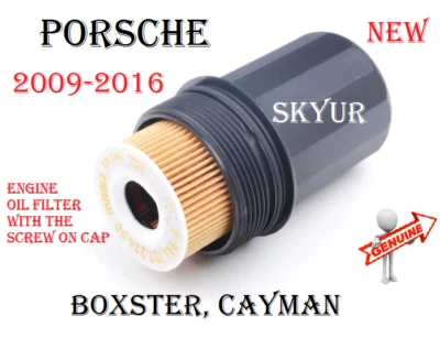 Tapa de la carcasa del filtro de aceite del motor con filtro para Porsche Boxster Cayman GENUINA Foto 1 de 4