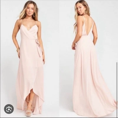 Show Me Your Mumu NWT Meghan Wrap Dress, Pink Dusty Blush Crisp, Size Medium - Image 1 of 4