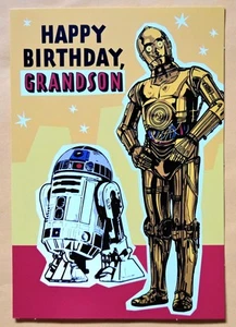 Happy Birthday, Grandson! Star Wars Greeting Card (+ Envelope 5x7"). - Picture 1 of 4