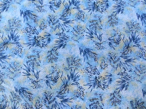 Timeless Treasures Blau Blatt Blätter Farne Baumwollstoff 30 x 44" - Bild 1 von 4