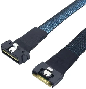 SlimSAS SFF-8654 8i 74Pin to LP SlimSAS 8i 74Pin PCIe Gen4 85-Ohm 0.5m Cable - Picture 1 of 4