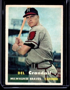 1957 Topps Del Crandall Milwaukee Braves #133 @ SET BREAK - Picture 1 of 2