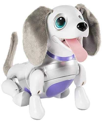 TAKARA TOMY Hello Zoomer Miniature Dachs White Robot Dog Aibo - Image 1 of 4