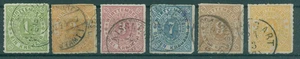 WÜRTTEMBERG 1869 Nr 36-41 gestempelt (922898) - Bild 1 von 1