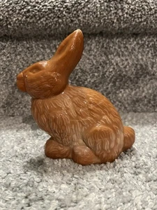 Vintage Mosser Chocolate Brown Slag Glass Easter Bunny Rabbit Figurine 5-1/2” - Picture 1 of 6