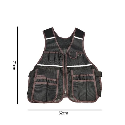 Electrician Work Vest Tool Vest with Pockets for Construction Site Use - Image 1 of 4
