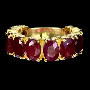 Black Friday 925 Sterling Silver Ring Oval Ruby 7x5mm Natural Jewelry Size 7.5 - Picture 1 of 13