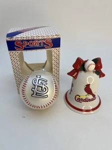Danbury Mint St Louis Cardinals 2004 Ceramic Bell Ornament & Glass Baseball - Picture 1 of 7