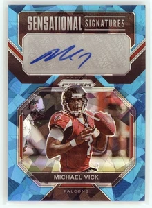 2022 Panini Prizm Michael Vick Blue Ice Auto /99 #SS-MV Falcons - Picture 1 of 2