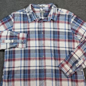 Eddie Bauer Mens 2XL Button Down Flannel Shirt Plaid Long Sleeve - Picture 1 of 7