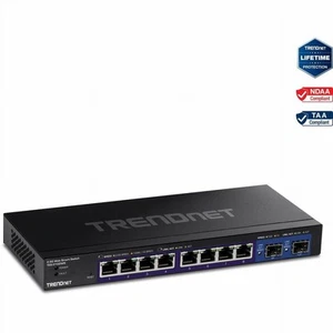 TRENDnet 10-Port Multi-Gig Web Smart Switch, 8 x 2.5GBASE-T Ports, 2 x 10G SFP+ - Picture 1 of 4