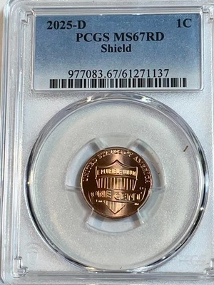 2025 D  Lincoln Cent PCGS MS67RD Penny - Image 1 of 2