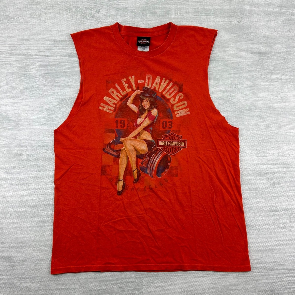 Harley-Davidson Orange Sleeveless Shirts for Men for sale | eBay