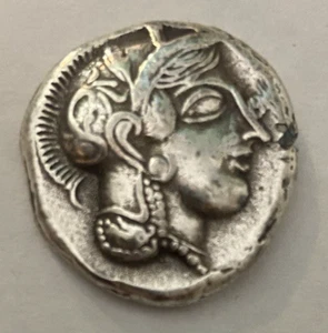 Ancient Greek Attica Athena Owl Silver Tetradrachm Coin From 454-404 BC - Picture 1 of 7