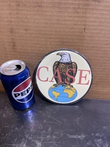 J.I. CASE Tin Button Plaque picture Steam Engine NEW mancave - Picture 1 of 4