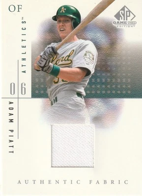 Adam Piatt 2001 SP Game Used Edition Authentic Fabric #AP Oakland A's - Image 1 of 2