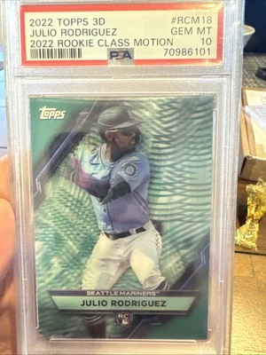2022 Topps 3D JULIO RODRIGUEZ Rookie Class Motion RC PSA 10 GEM MINT Mariners - Image 1 of 2