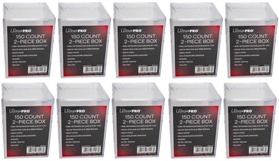 10 Ultra PRO 150 Count Clear 2-Piece Card Storage Boxes New Case Sports Trading - Image 1 of 4