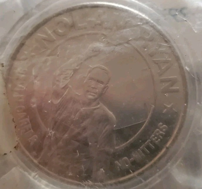 1993 Nolan Ryan 7th No-Hitter Commemorative Coin, $1, Liberia, Uncirculated - Image 1 of 2