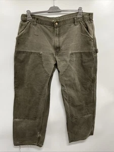Pantalones Carhartt Hombres Utilitarios Doble Frente Calce Relajado Resistente Flexible Gris Talla 42 x30 - Imagen 1 de 12