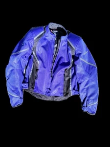 Firstgear Women's Large L Mesh Motorcycle Jacket W/ Liner Riding 1st Gear Blue - Picture 1 of 10