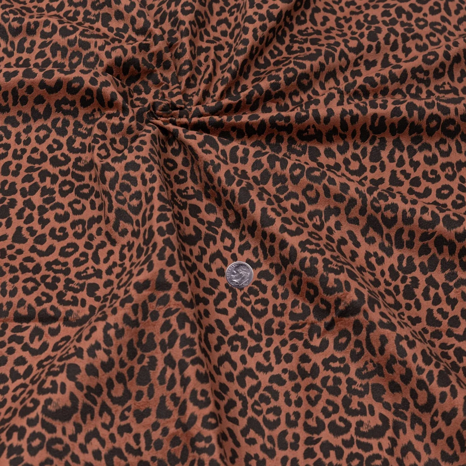 Animal Guepardo Tigre Imitación Cierva Gamuza Tela Ropa Chaqueta Faldas Pantalones Zapato 58"w Foto 1 de 3