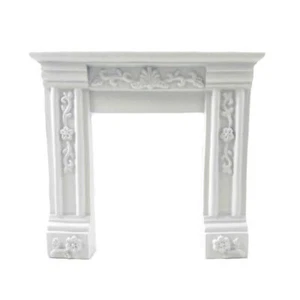 Dolls House Small White Victorian Fireplace Surround Resin 1:12 Furniture - Picture 1 of 8