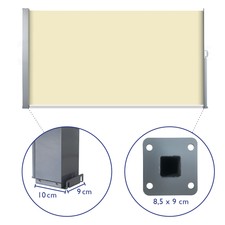 B-Ware Seiten Markise Rollo Sichtschutz Windschutz Balkon Terrasse Beige 180x300