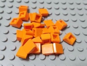 LEGO Lot of 25 Girls Classic Orange 1x1x2/3 Mini Slope Pieces - Picture 1 of 1