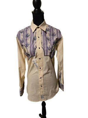 Camisa Western Westmoor delgada vintage para hombre LS Panhandle púrpura broches de presión Sheplers talla S Foto 1 de 4