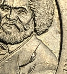 2017-P Frederick Douglas DC Quarter | Mint Error | REV-Die Chip Face/ Jacket - Picture 1 of 5