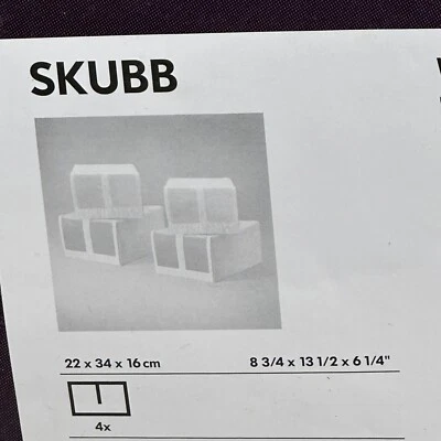 IKEA SKUBB Purple Shoe Storage Box 4 Pack Organizer Wardrobe 002.070391 - Image 1 of 4