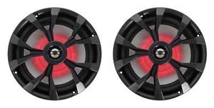 Pair Rockville RKL80MB 8" 900 Watt Black 2-Way Marine Boat Speakers w/LED's - Picture 1 of 6