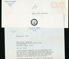 Vtg 1977 John V Evans Idaho Governor Autographed Letter INEL Site Land Gun Club