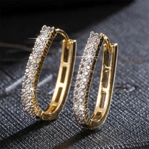 PENDIENTES LAMINADO DE ORO AMARILLO Y PIEDRAS DE CRISTAL - Imagen 1 de 4