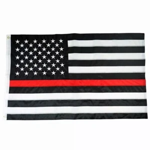 Bestickte dünne rote Linie Vereinigte Staaten von Amerika Flagge Feuer Ehre 3 x 5 Fuß 210D - Bild 1 von 5