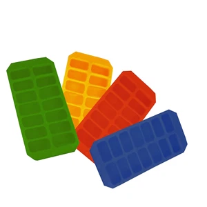 ICE CUBE TRAY QUICK POP OUT EASY RELEASE SOFT SILICONE SPLASH FLEXIBLE BACK 2PK - Picture 1 of 11